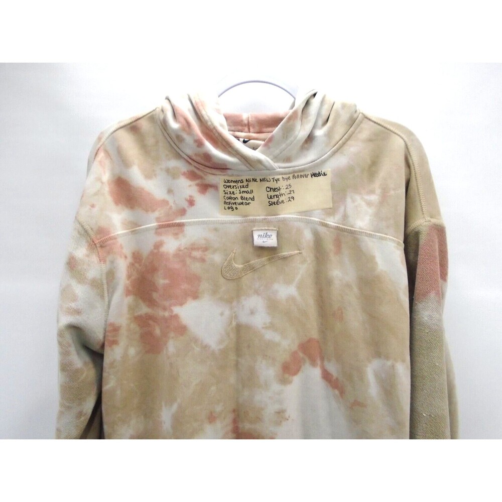 Nike Sportswear Womens Size S Club Tie-Dye French Terry Hoodie Pullover Oversize - Picture 2 of 15